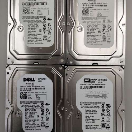 WD 160GB 7200RPM 3.5" SATA (部份是企業級專用的)