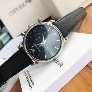 Armani 阿瑪尼經典休閒商務款，男士皮帶手錶，型號AR11109、11143、11123 黑色錶盤