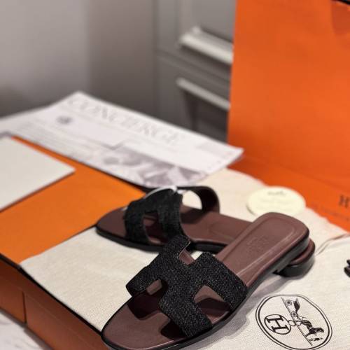 ORan 流蘇牛仔布涼鞋·  丹寧配色工字拖