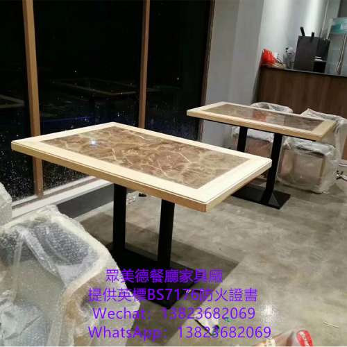 四人位二人位桌子枱子加工廠直銷,深圳市眾美德餐廳傢具廠直供香港澳門,不鏽鋼包大理...