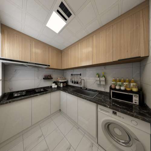 💚厨房L型櫥櫃全屋訂造	廚房石英石雲石廚房地櫃設計訂做裝修工程公司