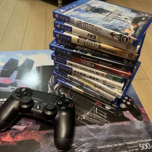 星戰特別版PS4 500gb + VR + 槍型手掣/額外手掣 + 12隻 game
