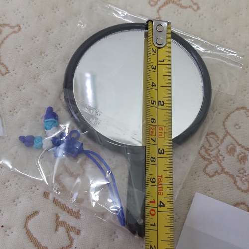 全新韓國手提化妝鏡 小鏡子 便攜化妝鏡 鶴圖案貼紙鏡 DIY工藝自貼圖案鏡 (中國製)