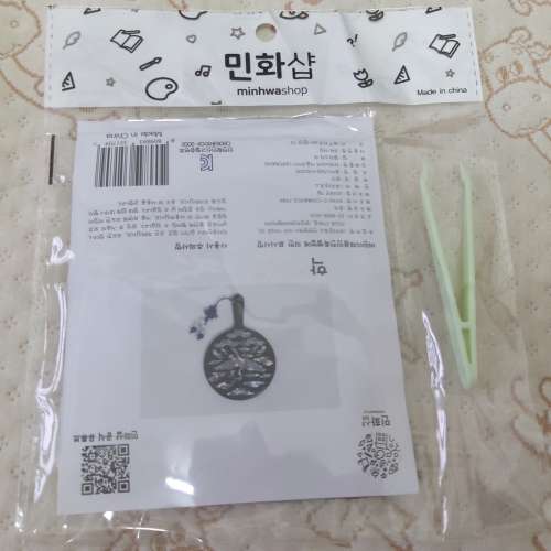 全新韓國手提化妝鏡 小鏡子 便攜化妝鏡 鶴圖案貼紙鏡 DIY工藝自貼圖案鏡 (中國製)