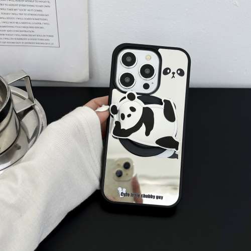 免費順豐智能櫃 悶騷熊貓款式 鏡面磁吸支架款 iPhone12~iPhone15promax都有 #手機殼...