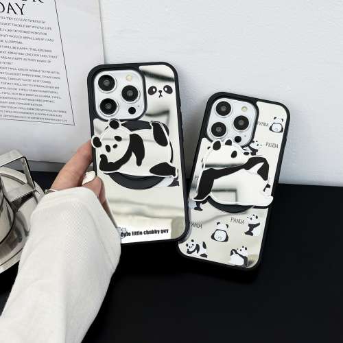 免費順豐智能櫃 悶騷熊貓款式 鏡面磁吸支架款 iPhone12~iPhone15promax都有 #手機殼...