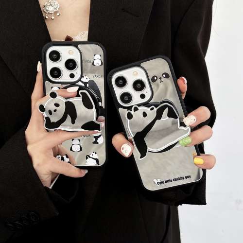 免費順豐智能櫃 悶騷熊貓款式 鏡面磁吸支架款 iPhone12~iPhone15promax都有 #手機殼...