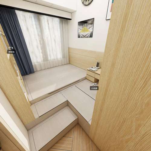 👍地台床設計方案公屋設計 書檯書櫃組合設計木質衣櫃 簡約實用 實木推門衣櫃衣櫃訂...