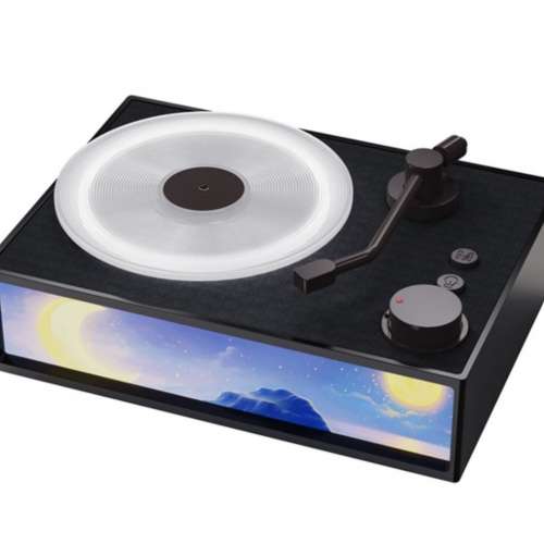 鉑典X19香熏黑膠藍牙音箱高顏值立體音效創意氛圍燈風景畫旋轉唱片畢業季可滴香熏桌...