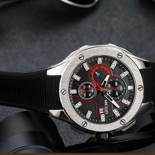 運動硅膠石英手錶男士2053G