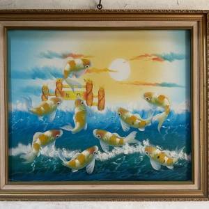 九魚圖油畫（約28x24吋；70x60cm)