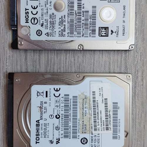 2隻全部正常2.5 HDD SATA