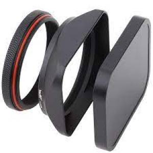 Haoge Square Metal Lens Hood with 49mm Adapter Ring Metal Cap For FujiFIlm X100V