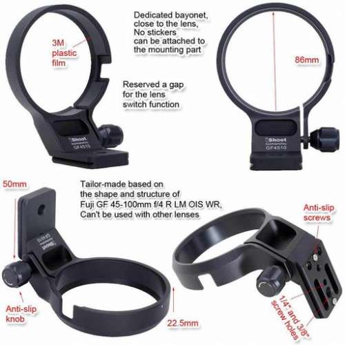 iShoot Lens Collar Tripod Mount Ring for Fuji GF 45-100mm f/4 R LM OIS WR