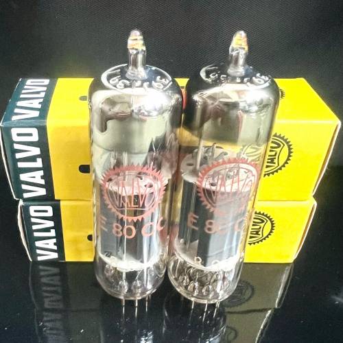 E80CC Valvo Philips 紅字圓環長灰屏金腿配對一對荷蘭1960同年同號製造有盒直代ECC...