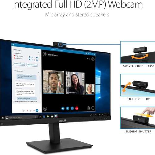 Asus BE279QSK 27″ Full HD 視訊會議顯示器 內置Webcam/咪/喇叭 [行貨,三年原廠保...