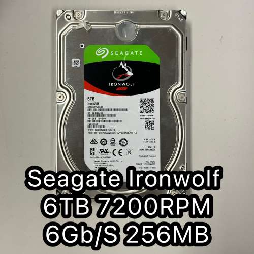 Seagate Ironwolf 6TB SATA 6Gb/s 7200RPM 256MB Cache