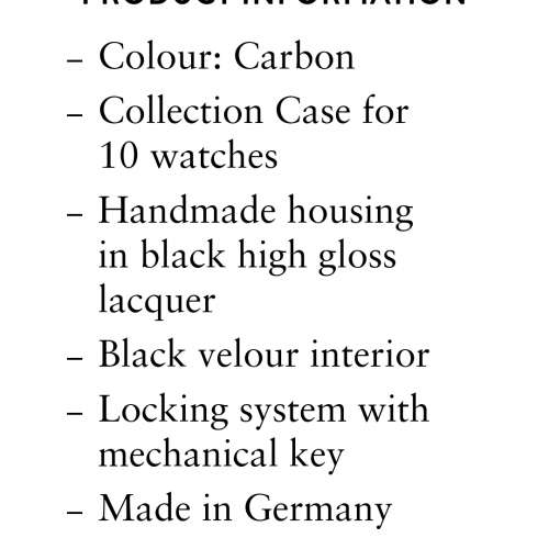 BUBEN&Z&Ouml;RWEG VANTAGE 10 WATCH COLLECTION CASE &ndash; CARBON