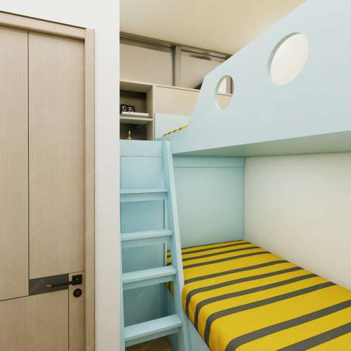 📅兒童房上下床設計睡房書枱書櫃一體	收納衣櫃實木家具衣櫃地台床訂做裝修設計