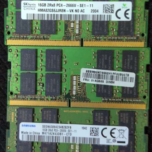 Lenovo SK hynix 16GB DDR4-2666 (2Rx8 PC4-2666V-SE1-11) SO-DIMM notebook ram