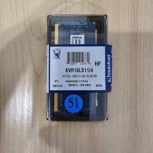 Kingston KVR16LS11/4 4GB PC3L-128000 CL11 SoDIMM Ram