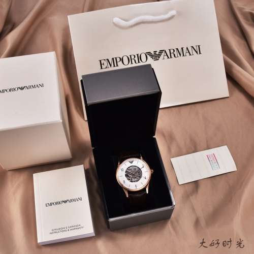 阿玛尼Armani进口牛皮316L精钢型男之选Ar1920