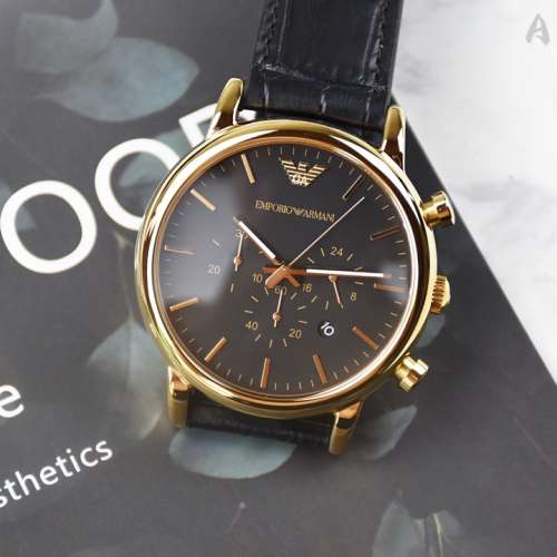 ARMANI/阿玛尼矿物质强化玻璃潮流男士进口皮革Ar1917