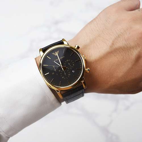 ARMANI/阿玛尼矿物质强化玻璃潮流男士进口皮革Ar1917