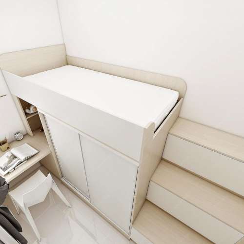 兒童床高箱床-上床下衣櫃設計 | 新居屋裝修裝飾工程多功能組合床衣櫃 簡約現代 經...