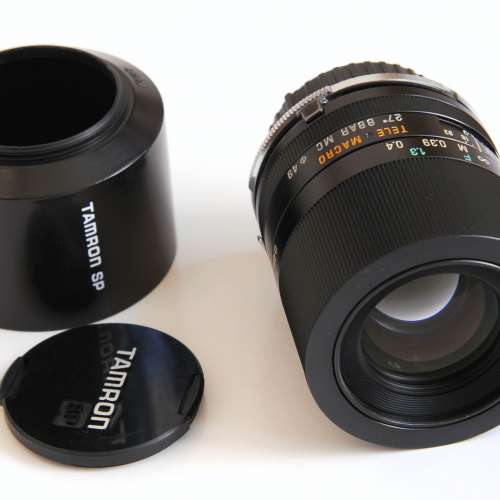 Tamron SP 90mm f2.5 Macro 52B 原廠 Hood, Adaptall-2 Nikon AI mount  95% new