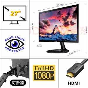 27" Samsung S27F350｜👀 FHD 60Hz【👍🏼✔可掛牆】😀實物圖 ✨一個月保養 ＃27 28...