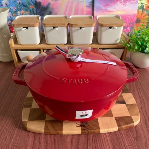 法國 staub 28cm 琺瑯鑄鐵鍋