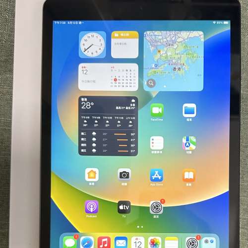 99%新 Apple iPad 9代 256GB WiFi 有盒全套