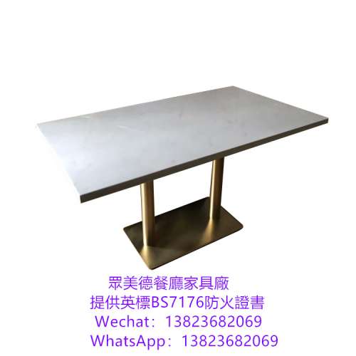 眾美德餐廳傢具廠直供香港澳門 #不鏽鋼包大理石餐檯訂做 #餐館飯店金屬餐桌訂製廠商...