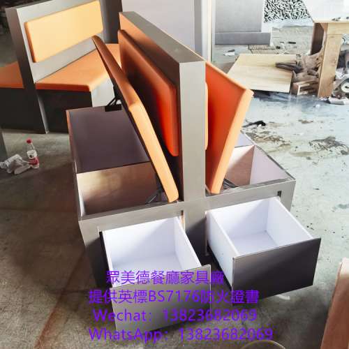 #真皮梳化 #餐廰卡位梳化 #翻蓋儲物卡位 #港式茶餐廳加工廠卡位梳化 #西餐廳阻燃卡...