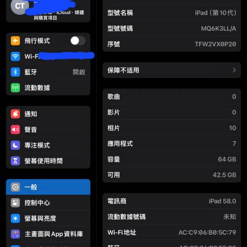 Ipad10, 插卡版，64GB