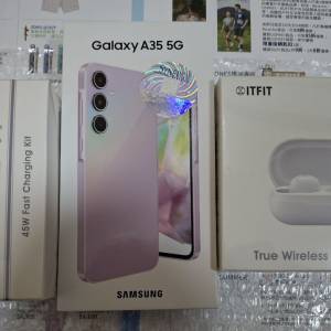 24年8月12單 全新行貨連贈品 三星 Samsung A35 5G (8GB + 128GB) 紫色 手機