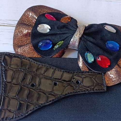 全新 黑色 彩色珠珠 蝴蝶結 腰帶 腰封 皮帶 BELT