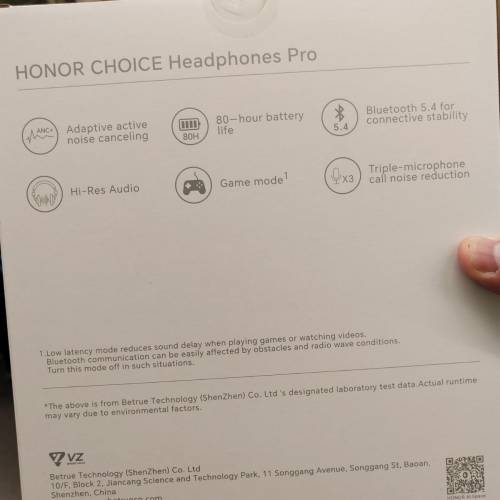 Honor Choice Headphone Pro 全新未拆無線藍牙耳機