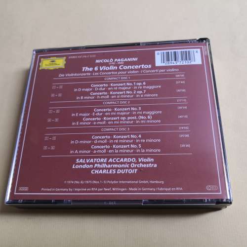3 CD PAGANINI THE 6 VIOLIN CON