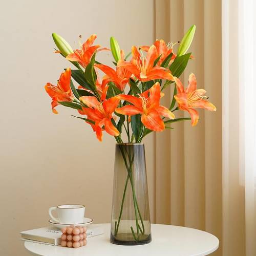 仿真百合花 婚庆布置客厅装饰花卉绿植批发