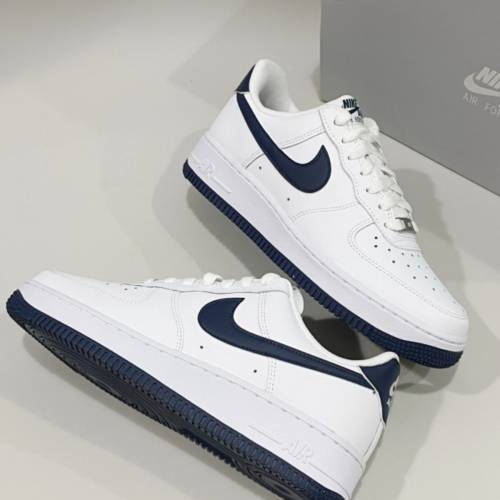 全新正品Nike Air Force 1'07 舒適運動 防滑輕便 低幫 板鞋 男款 白藍色