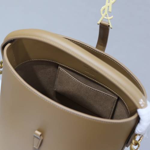 Saint Laurent LE 37奶茶色小号带手提水桶包 单肩包