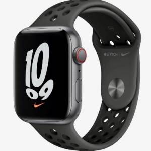 Nike煤黑色配上黑色運動錶帶For Apple Watch 42/44/45/49mm