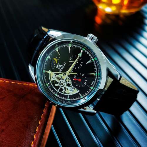 2024新款手表男全自動機械表陀飛輪鏤空夜光防水多功能男士手表