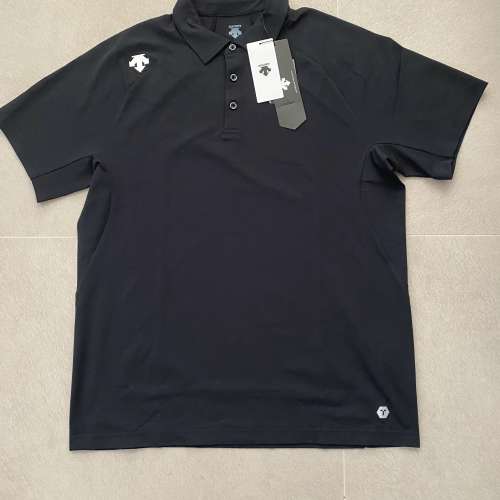 全新Descente 黑色 polo tee （XL size)