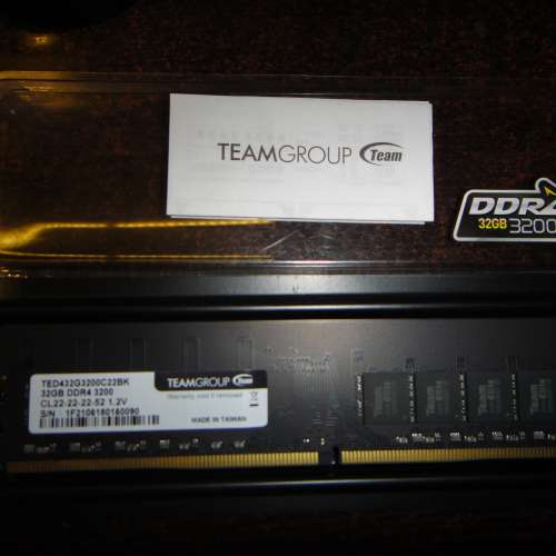 Desktop Ram TEAM  32GB單條 DDR4 3200