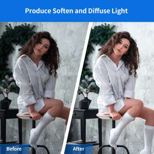 SELENS 130cm Parabolic Reflective Umbrella Black Silver (16 Pod)