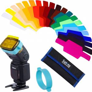 Selens 20PCS Flash Gel Lighting Gels Filter Universal Light Color Correction