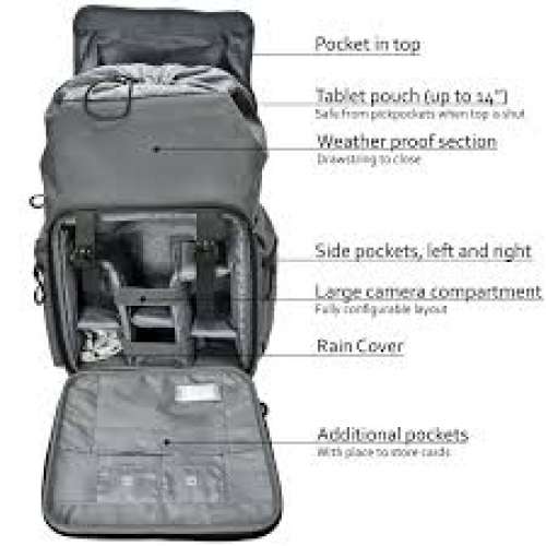 K&F Concept All-Day-Shooter Photographers Backpack (Grey)  - KF13.098V1